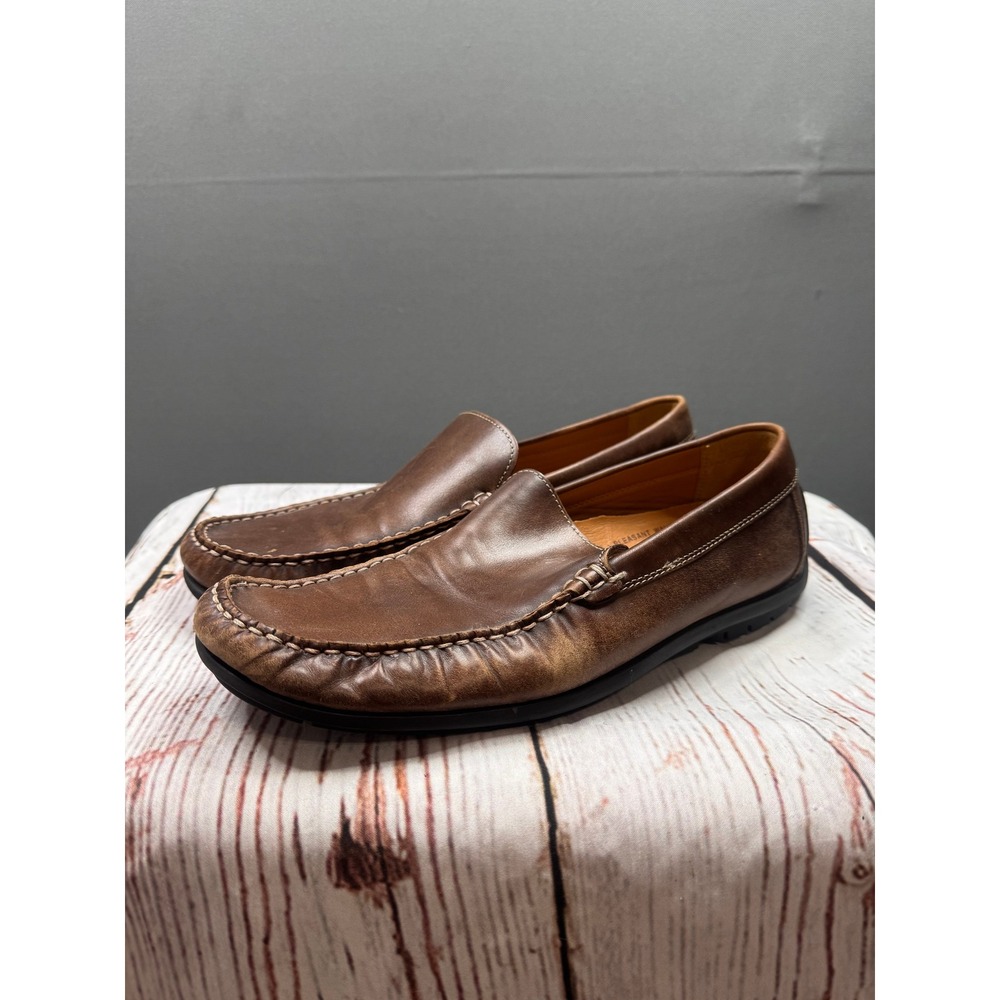 ECCO Loafers Mens Brown Leather Handsewn Comfort Slip On Shoes 45‎